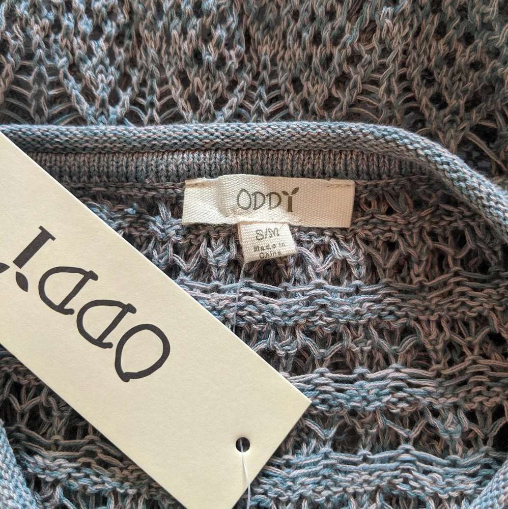 🦋LAST🦋 NWT 100% Cotton Sage Knit Sweater, Size S/M - Picture 5 of 7